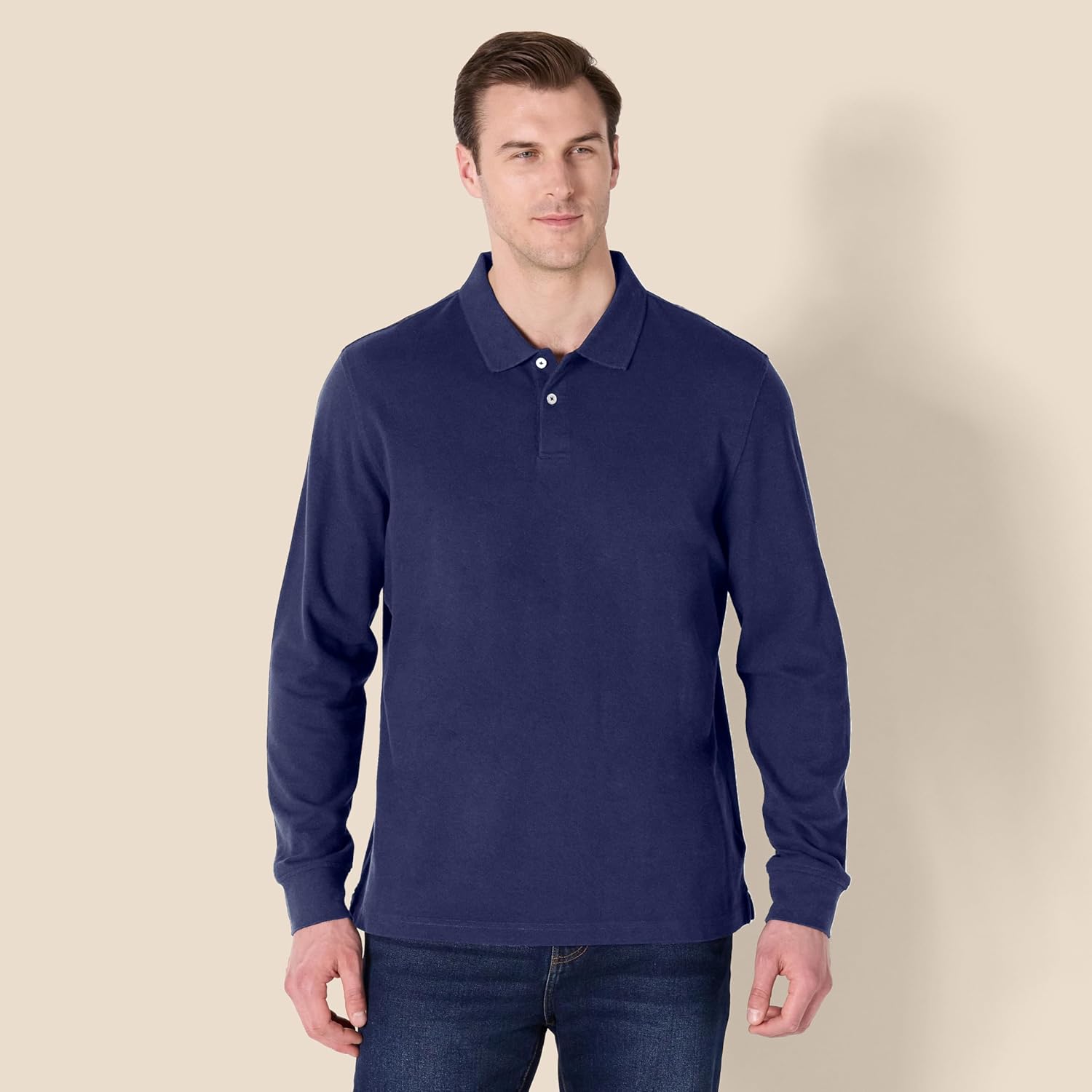 Amazon Essentials Long-Sleeve Polo Shirt for Men, Slim Fit Pique - Image 3
