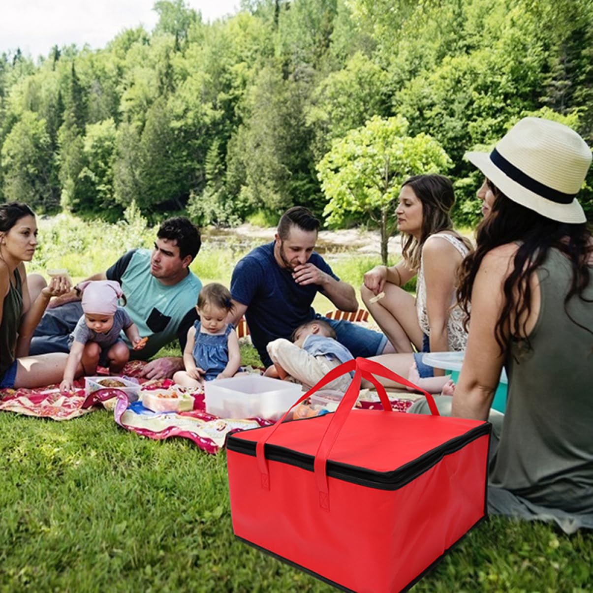 NAMOARLY Reusable Insulated Bag for Cold Food Picnic Thermal Insulation Aluminum Easy Zipper