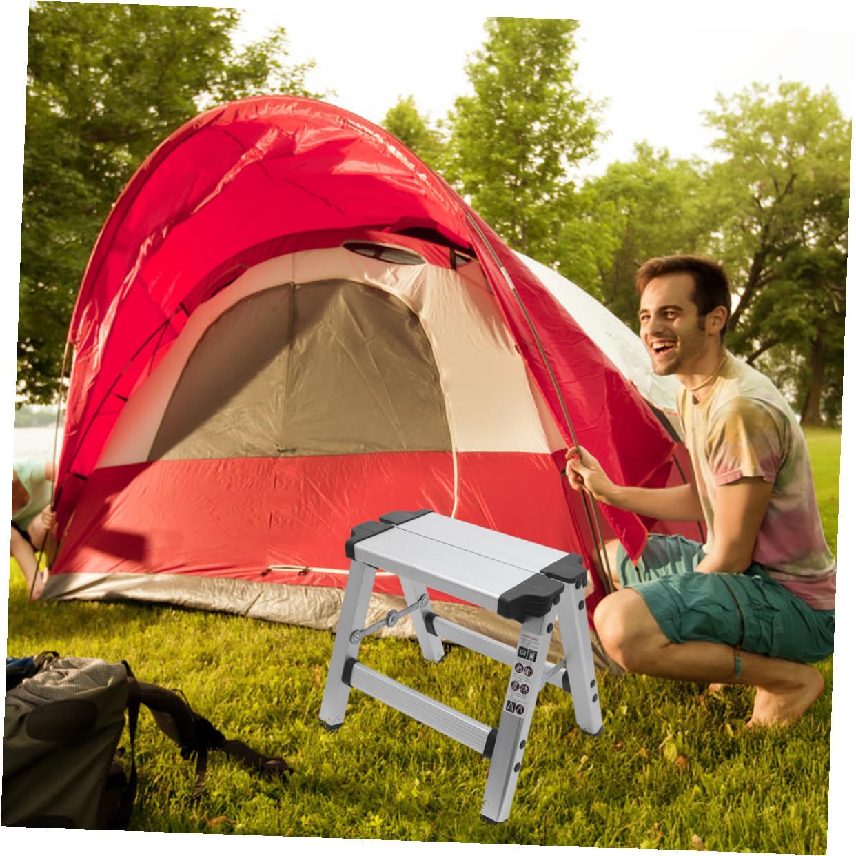 CANIGHT Taburete Plegable de Aleación de Aluminio Diseño Compacto y Alta Resistencia, Adecuado para Pesca, Senderismo y Uso Hogar o Sala de Estar