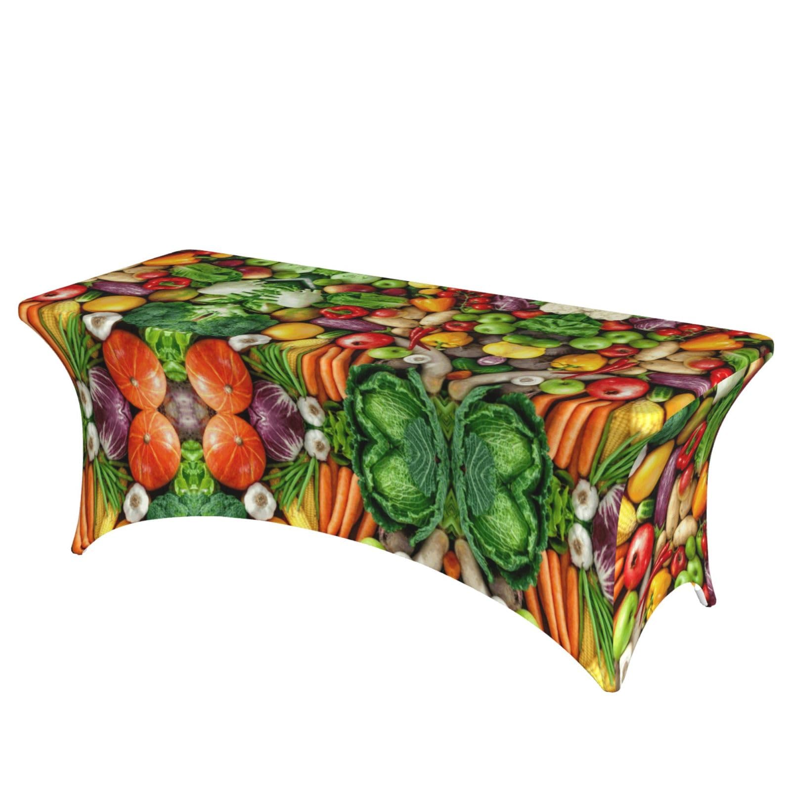 ERCgad Fresh Fruits And Vegetables Print Rectangular Tablecloth Dining Banquet Party Events Home Celebration Table Cover
