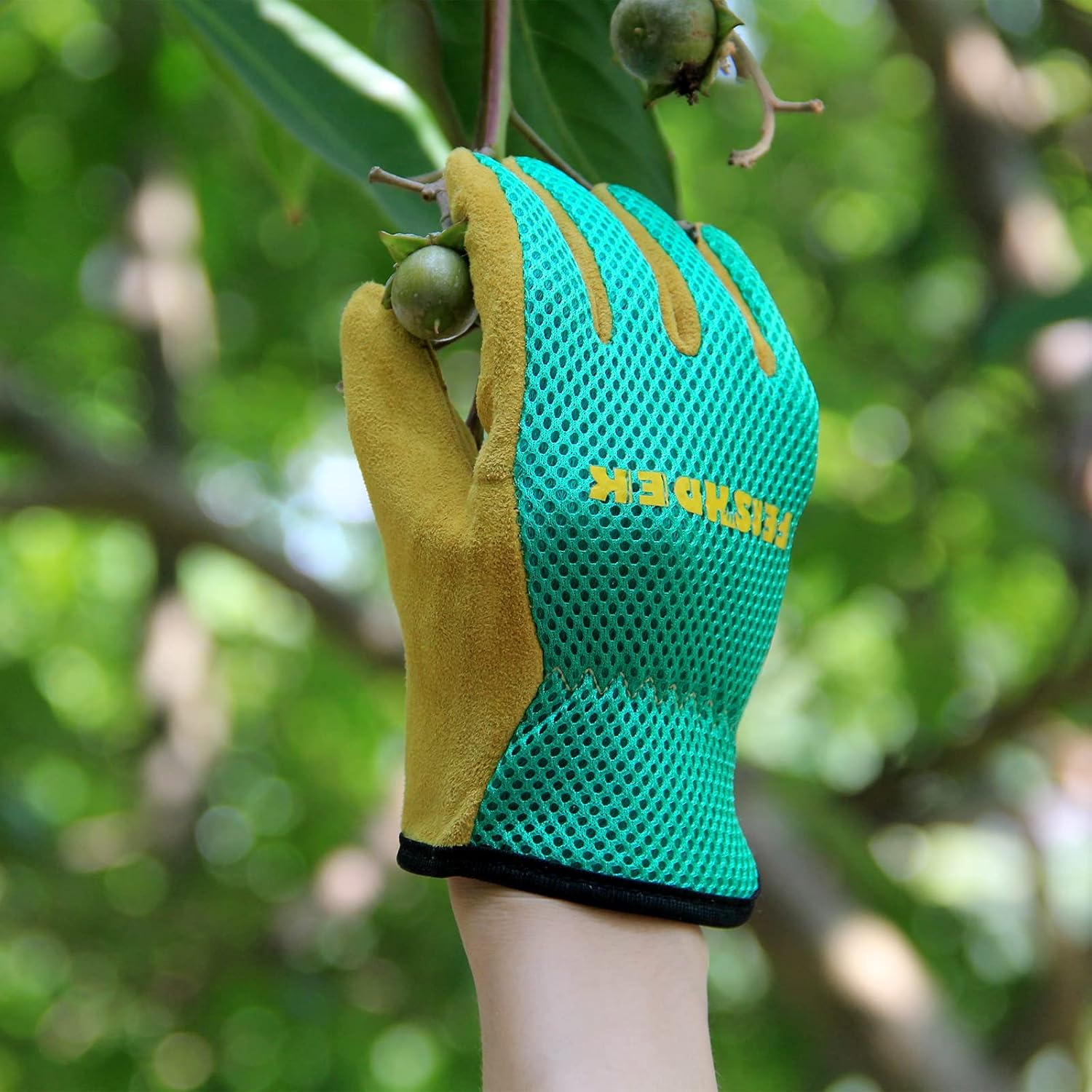 Kids Leather Gardening Gloves, Toddler Work Gloves, Breathable Design Perfect for Children Gardening Age 2-12 - Image 3