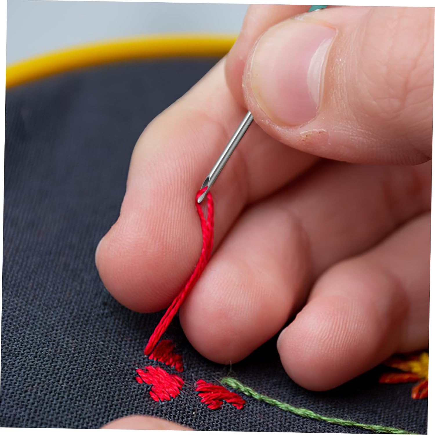 jojofuny 1Set Punch Needle Kit with Wood Handle Durable Embroidery Tool for Beginners Comfortable Grip Craft Supplies for Needle Punching and DIY Projects