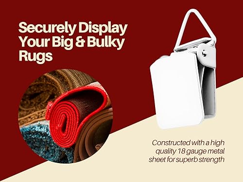 Vista 23 de Wise Linkers Paquete de 10 clips para colgar, parte trasera triangular, potencia media para tapiz, alfombras pequeñas, toallas, chales y pinturas