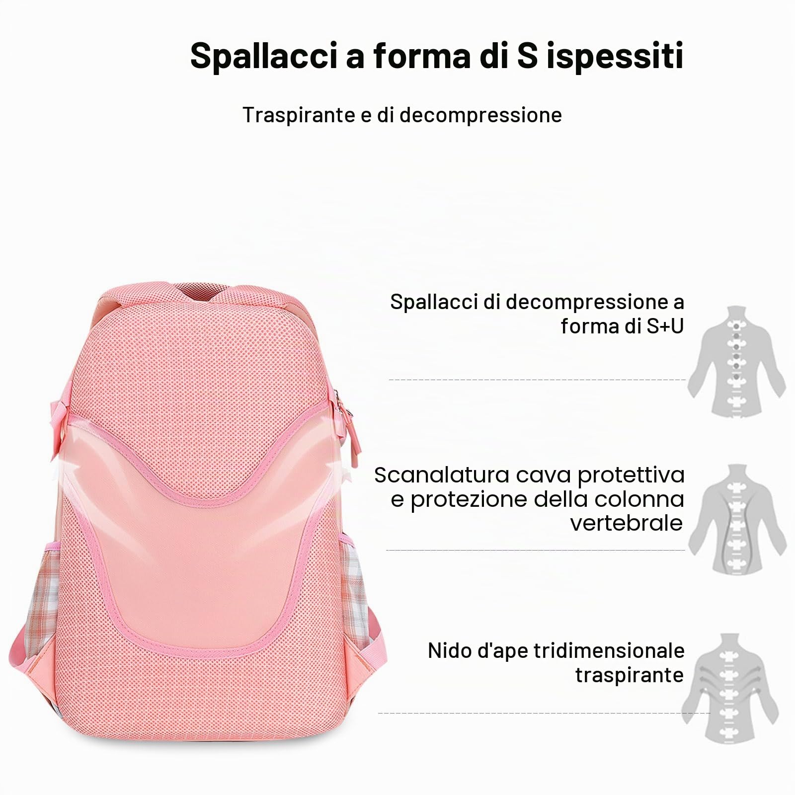 FANDARE Zaino per bambini Zainetti Cartelle Zaino Scuola Elementare Zaino Casual Ragazze Ragazzi Zainetto per Studenti Primarie Viaggiare con ciondolo in peluche & Badge carino Cielo blu