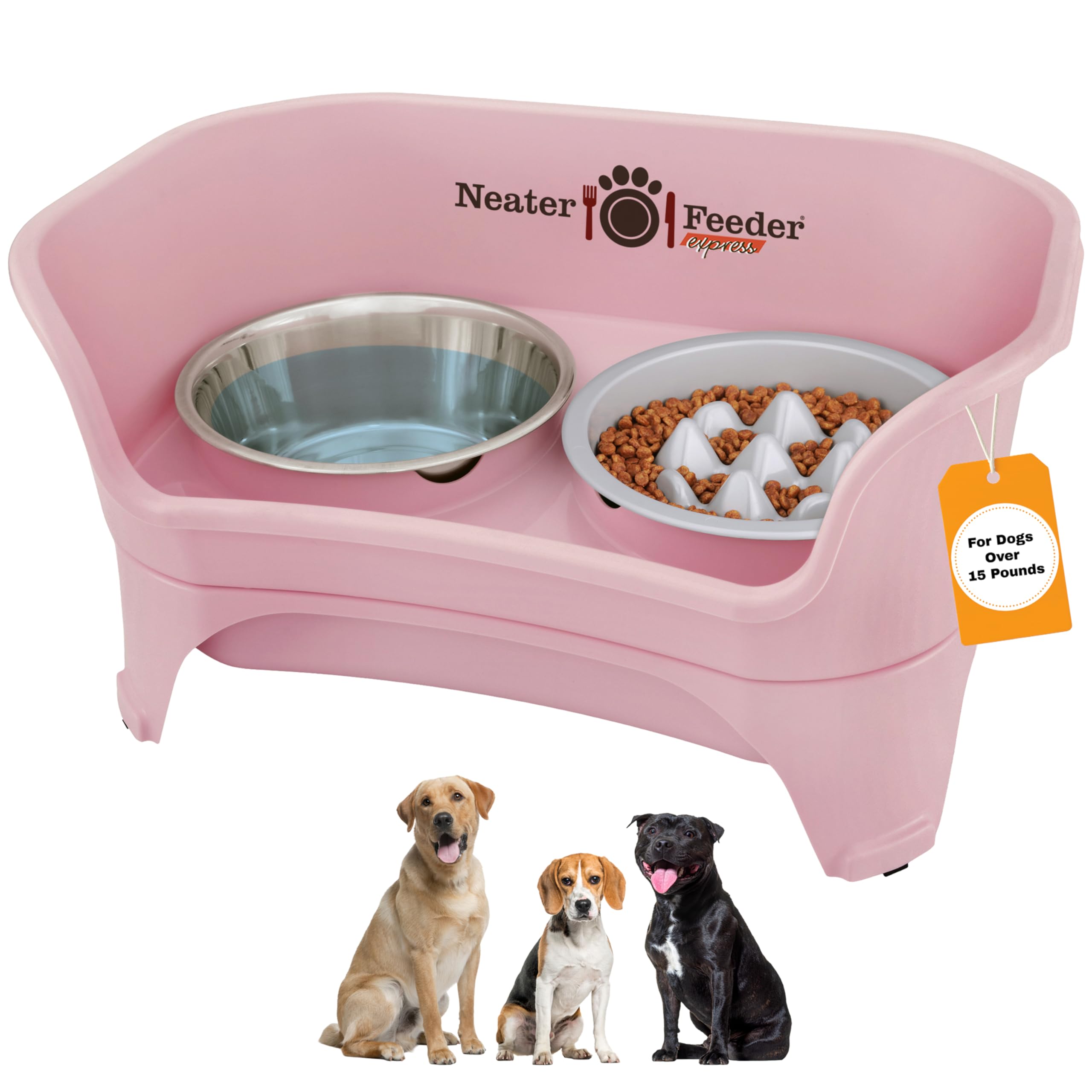 Neater Feeder Express Mess Proof Dog Bowls Elevated for Small Breeds under 15 Lb, Made in USA, No Spill Raised Dog Food Bowl Stand, Stainless Steel Food and Water Bowl Set, Feeding Station, Cappuccino — Amazon image 32