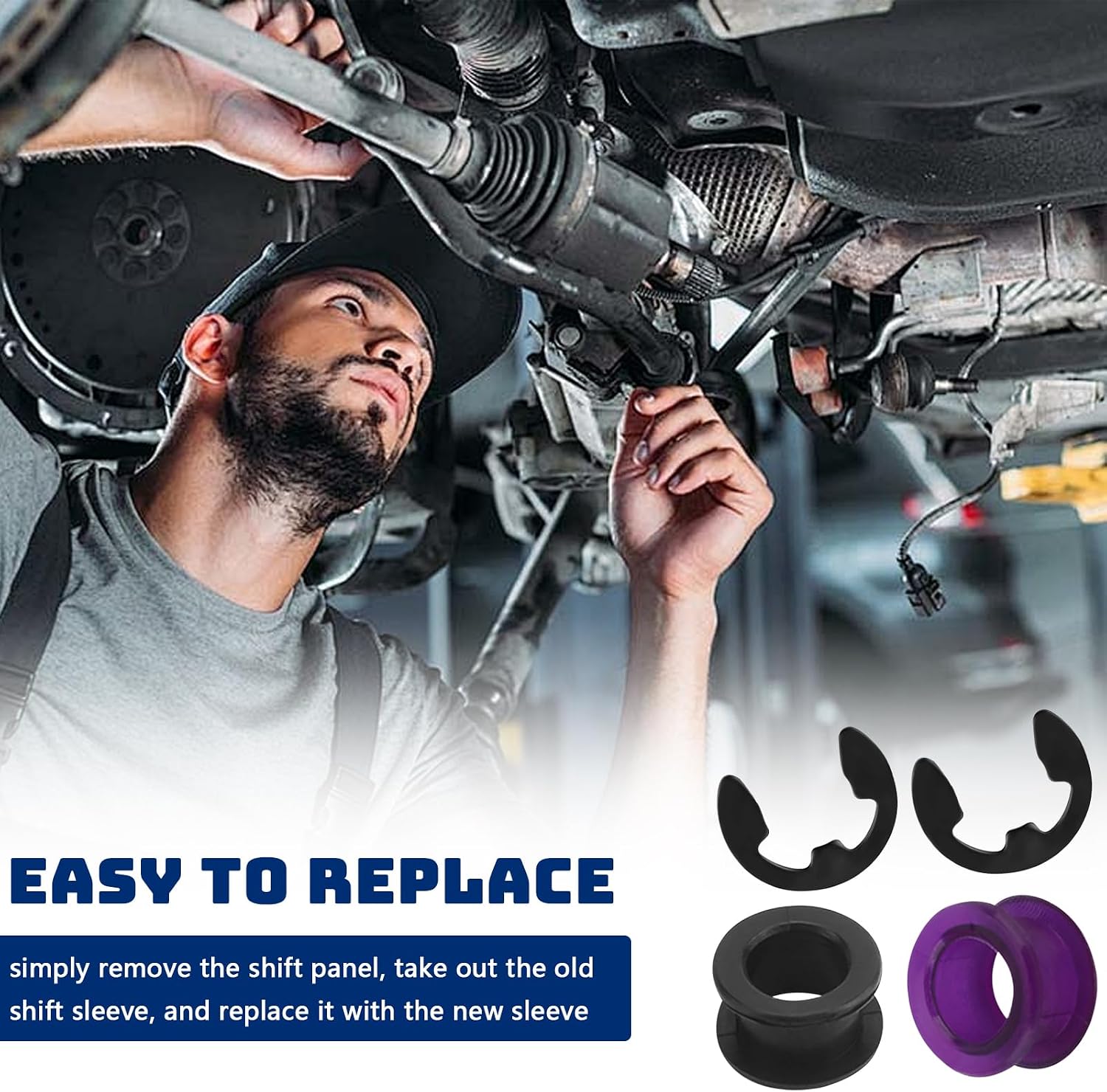 2PCS Shift Cable Bushing with 2PCS Clips,Shifter Cable Bushing Compatible with Saturn Toyota Pontiac Jeep Chevrolet,Shift Linkage Bush Repair Tool Kit Replace 33835-08010 33820-02370