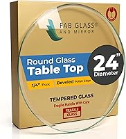 Vista 69 de Fab Glass - Mesa redonda de cristal de 48 in, grosor de 3/4 in, cristal pulido plano templado, Vidrio, Transparente