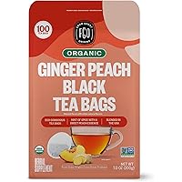100 Count FGO Organic Ginger Peach Black Tea Eco-Conscious Tea Bags Deals