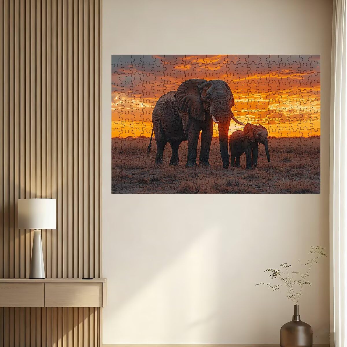 Puzzle 4000 Teile Elefant, Wiese Puzzle 4000 Teile Erwachsene, Klassische Puzzles für Erwachsene, Challenging Puzzel für Die Ganze Familie, Holzpuzzle Geschenke für Frauen, Deko Wohnzimmer -3312