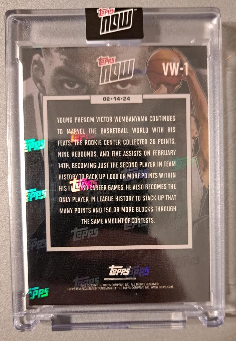 VICTOR WEMBANYAMA RC 2023-24 Topps NOW 1000th Point #VW-1 ROOKIE /33120 San Antonio Spurs NM-MT+ Basketball