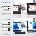 Moniteur portable 15.6 de pouce FHD 1080P 60Hz IPS Affichage, double USB-C & Mini HDMI Ports, moniteur de jeu ultra-mince avec Smart Cover, Plug & Jouer pour ordinateur portable PC Téléphone Mac PS5 Commutateur Xbox