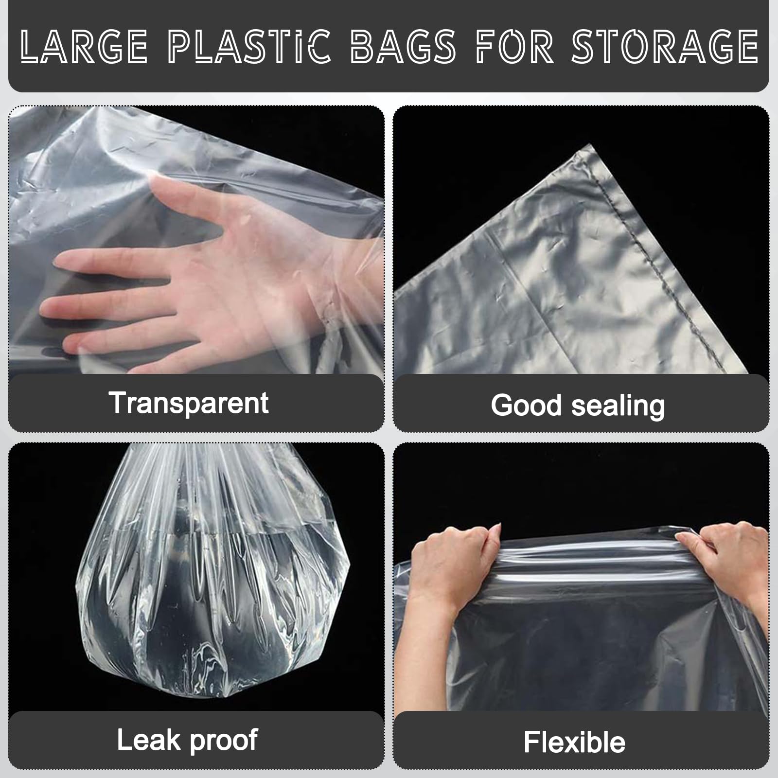 SPOKKI 10 Pcs Flat Large Plastic Bags - Image 3