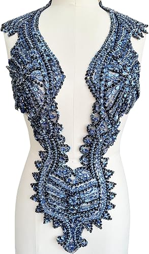 Vista 20 de Apliques hechos a mano de cristal sobre encaje, cuentas de diamantes de imitación para coser, parches de lentejuelas, accesorios de decoración