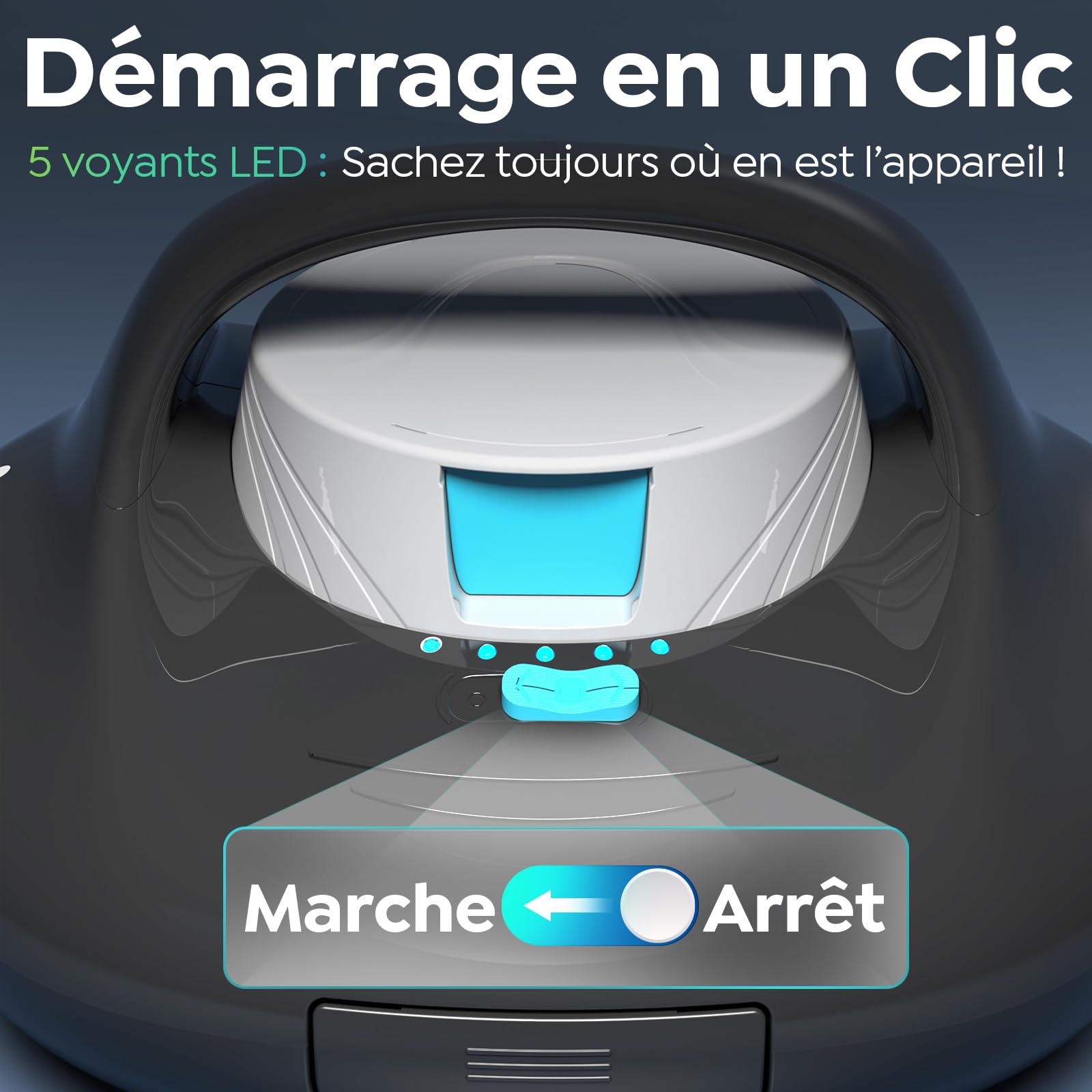Pleco Se Aspirateur Piscine Hors Sol, 130 Min de Nettoyage Puissant, Charge Rapide en 2,5h, Moteurs à Double Entraînement, Idéal pour Robot Piscine Plat Jusqu'à 85 m²