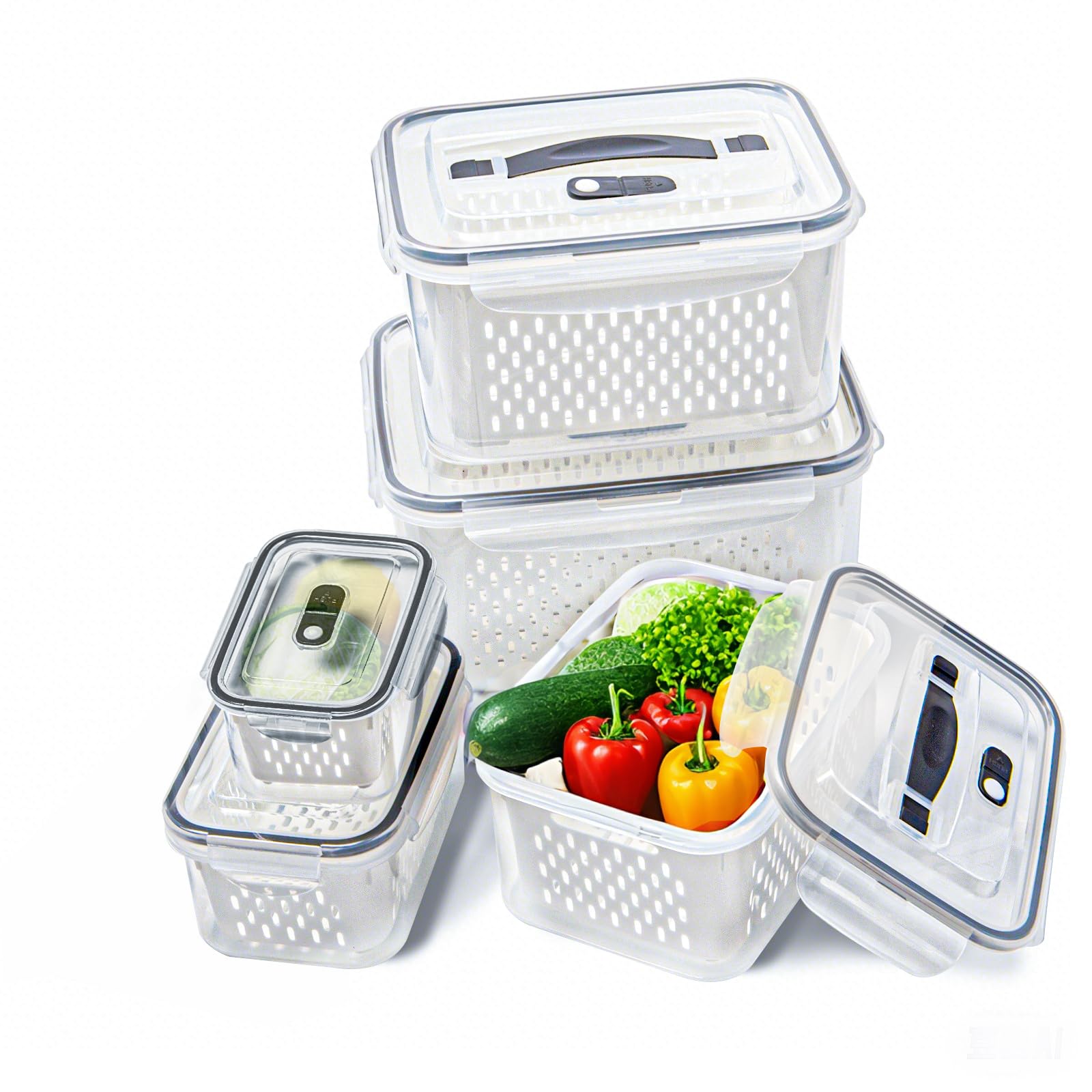 Relaxdays Contenori per Frigo con Coperchio, Set da 3 | WhichOne