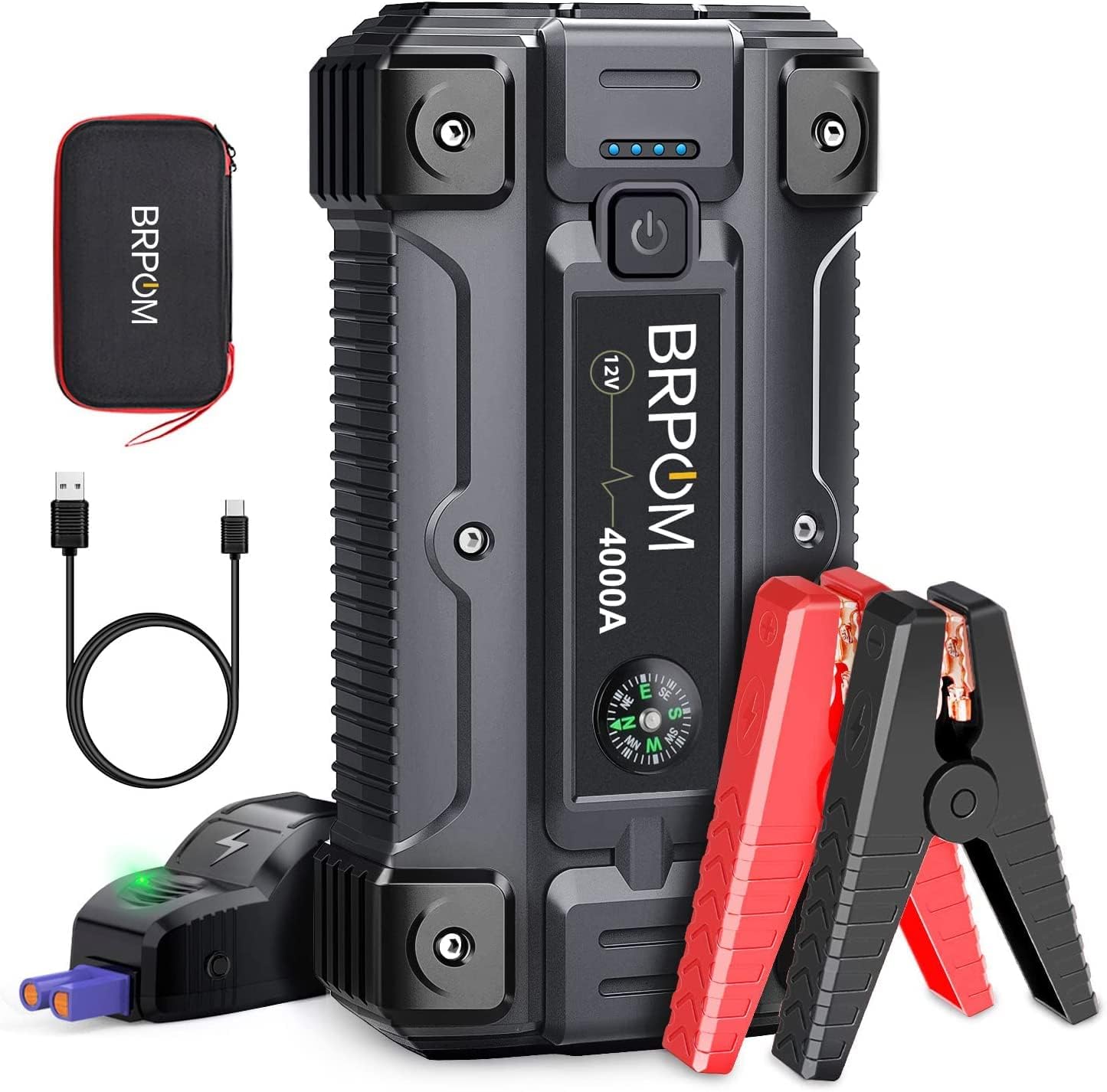 Amazon.co.jp BRPOM Jump Starter, 26,800 mAh, Large Capacity, 4,000 A