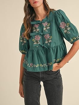PUFF EMBROIDARY LACE BLOUSE Ameri 新宿　限定 PUFF EMBROIDARY LACE BLOUSE