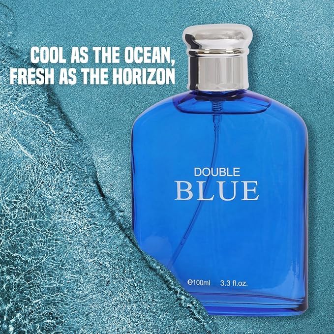 Viaan Krishna Double Blue Cologne Eau De Toilette Men's Fragrance 3.3oz/100ml, Natural Spray, Long Lasting