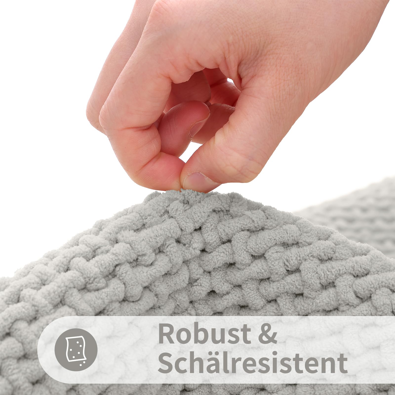 Tapis De Bain Antidérapant Homaxy En Microfibre Chenille Ultra Douce - Absorbant Et Lavable En Machine, 60 X 90 Cm, Gris Foncé