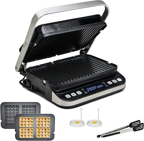 Yedi Total Package 6-in-1 Digital Indoor Grill, Waffle Maker, Panini