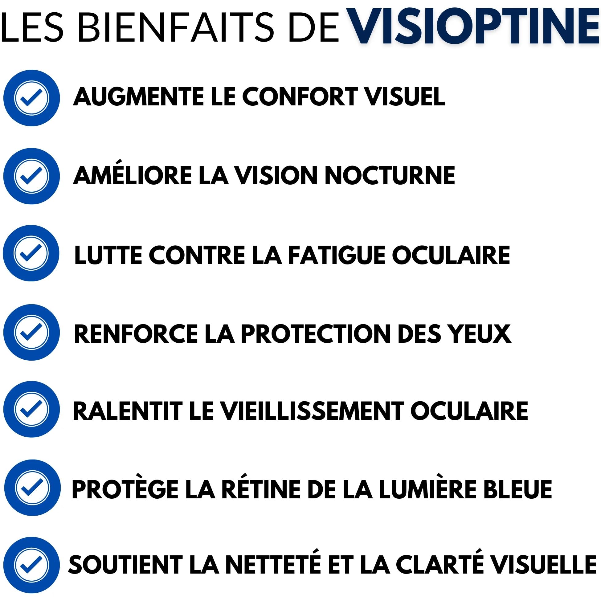 Visioptine – 60 Gélules • Lutéine, Zéaxanthine, Myrtille, Zinc, Vitamines C & E • Protection Oculaire & Vision • Anti-Lumière Bleue, Fatigue Oculaire, Vision Nocturne • Complément Oculaire Premium