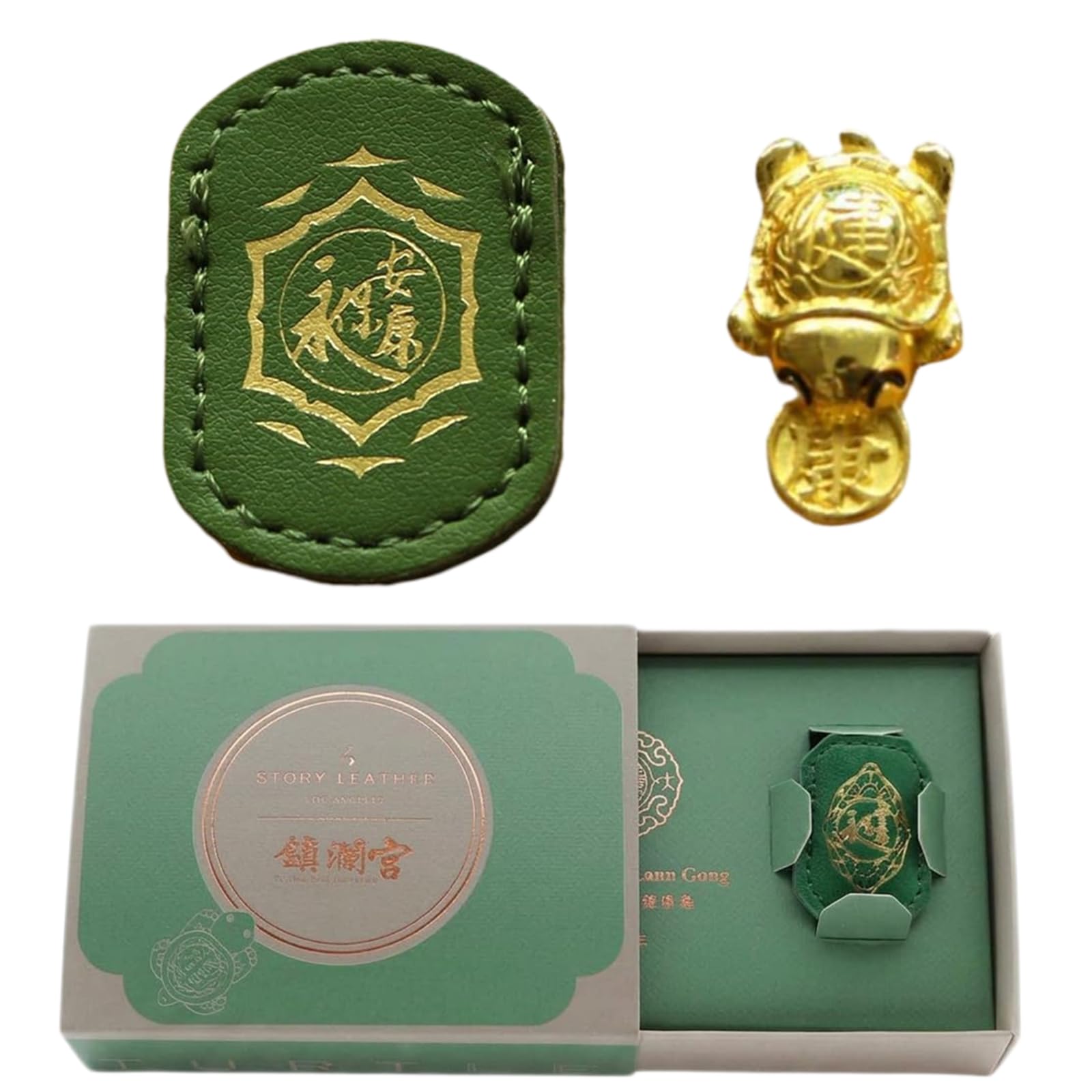 Lucky Turtle Charm Handmade Golden Feng Shui Amulet Chinese