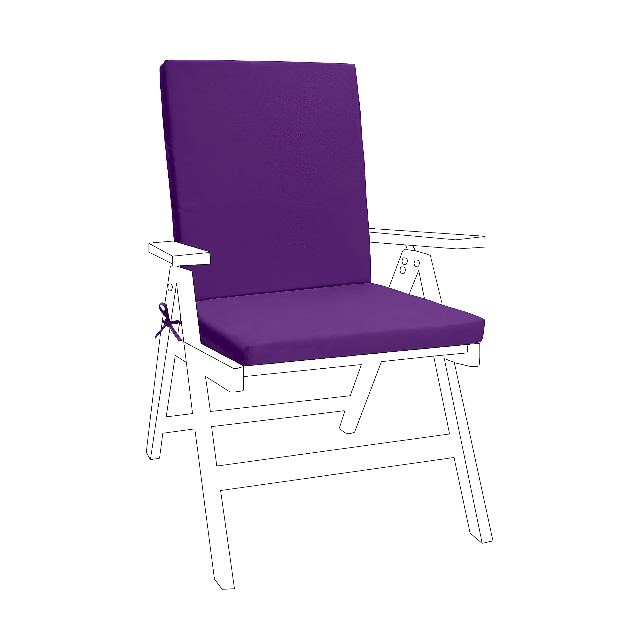 Gardenista Low Back Chair Seat Pads | Outdoor Water Resistant Garden Chair Cushions With Backs | Soft and Thick Seat Cushion with Secure Ties | Durable Patio Furniture Pad (1 Piece, Purple) โ image 1