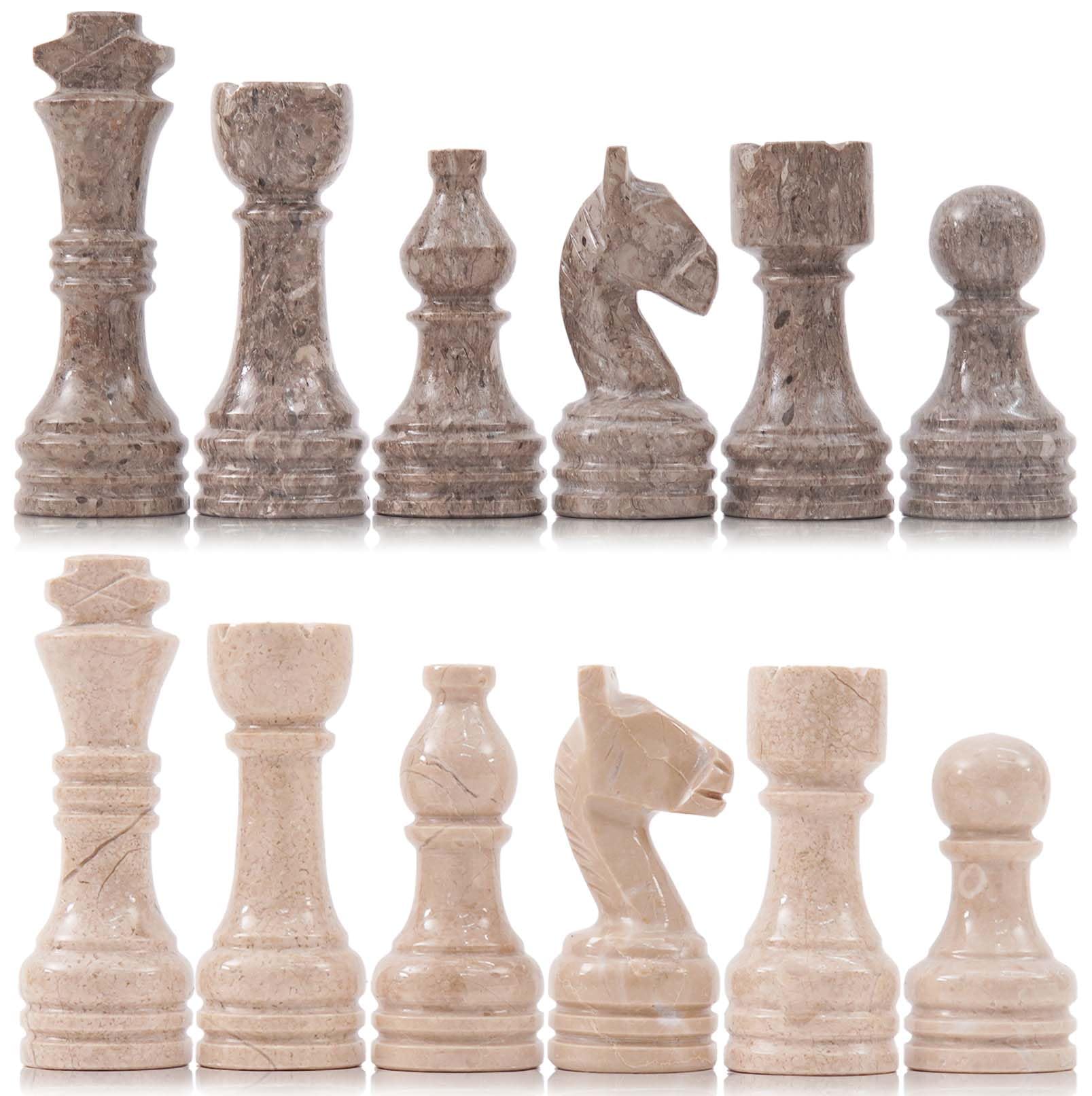 iezas de ajedrez de mármol Negro y Rojo de 3.5 Pulgadas, Figuras de Rey Hechas a Mano, 32 Figuras de ajedrez - adecuadas para Juegos de ajedrez de 15 a 20 Pulgadas - Juegos de Mesa (Oceanic & Verona)