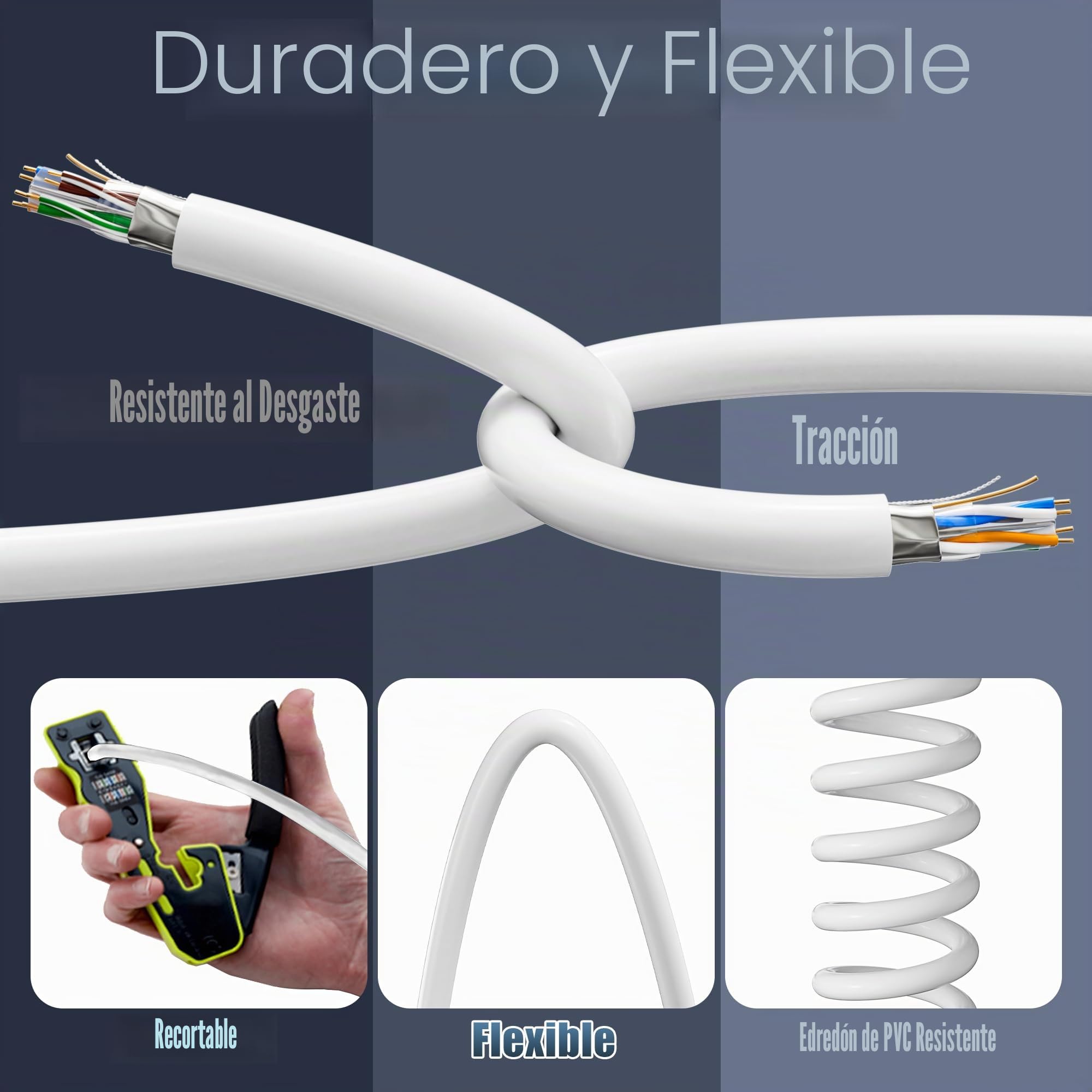 ikbc Cable Ethernet 100 metros, Cat 6 FTP Blindado Cable de Red 100m Alta Velocidad, Cable Internet 23AWG 100 mt Cable RJ45 Exterior Interior, Gigabit Cable LAN Impermeable Antiinterferencia