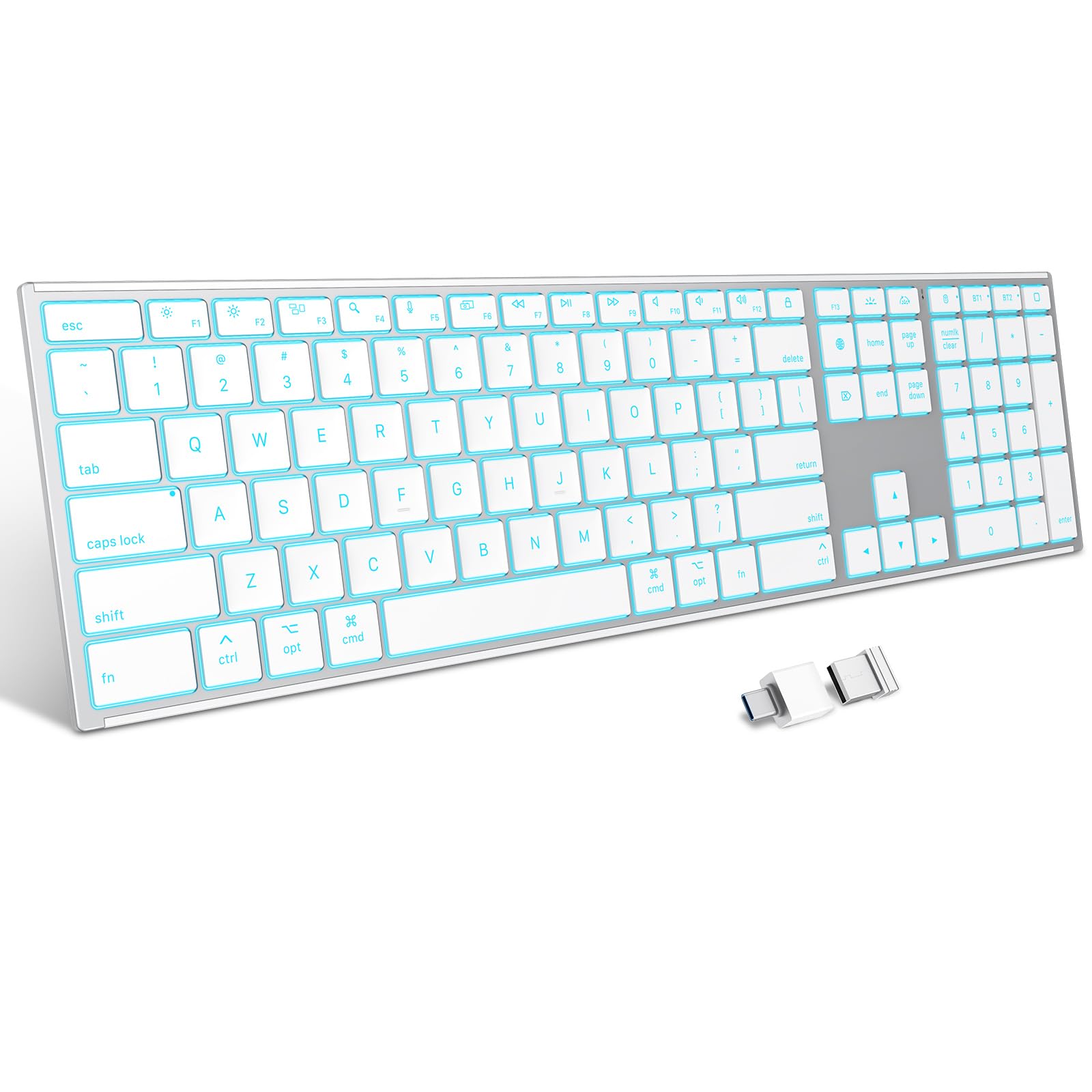 Apple ワイヤレスキーボード ホワイト Amazon.com: OMOTON Wireless Keyboard for Mac with Forged Metal