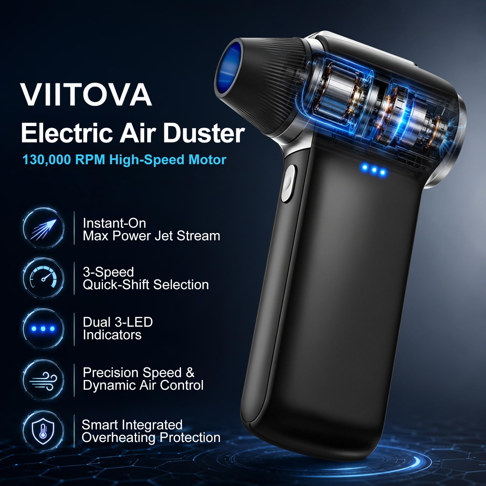 VIITOVA Electric Air Duster - Cordless Cleaning Tool -2