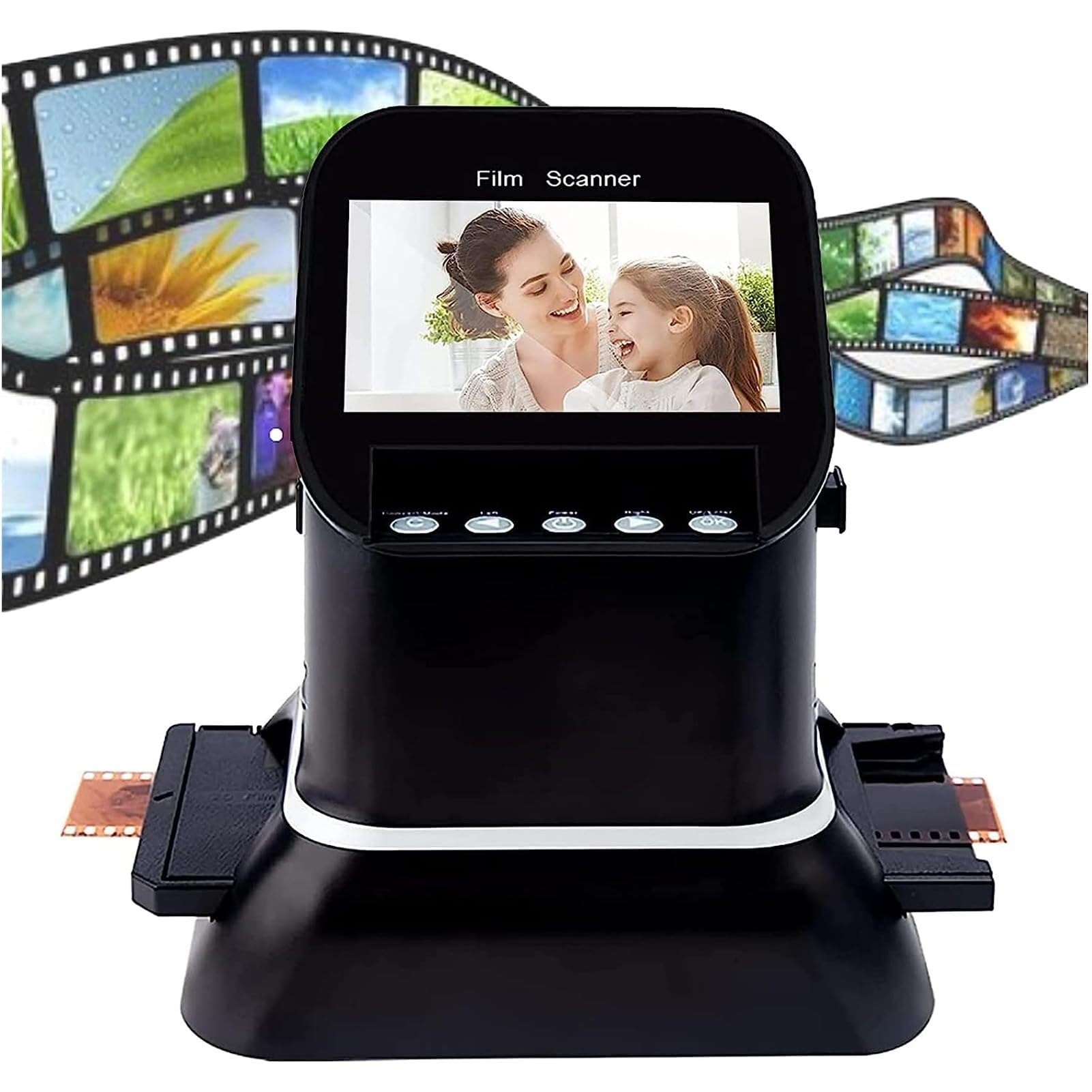Filmscanner wandelt 35 mm Negative und Dias in digitales JPEG mit LCD-Bildschirm um, ideal für die Digitalisierung alter Fotos