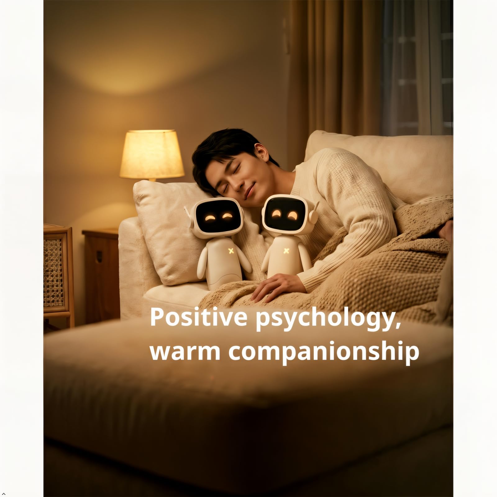 XiaoMu AI Companion Robot – Twój codzienny towarzysz wsparcia emocjonalnego z psychologią pozytywną, offline i prywatny, bez opłat miesięcznych, dla dorosłych i nastolatków (kremowy)