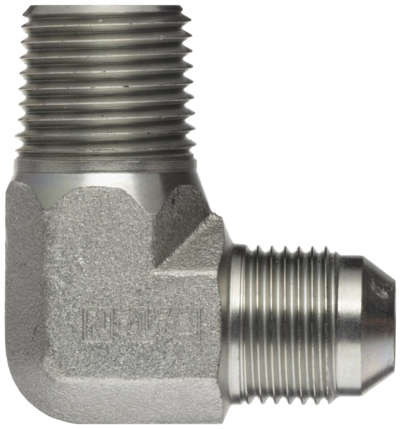 Eaton Aeroquip 2024-8-8S 90 Degree Male Elbow, JIC 37 Degree & NPT End Types, Carbon Steel, 1/2 JIC(m) x 1/2 NPT(m) End Size, 1/2