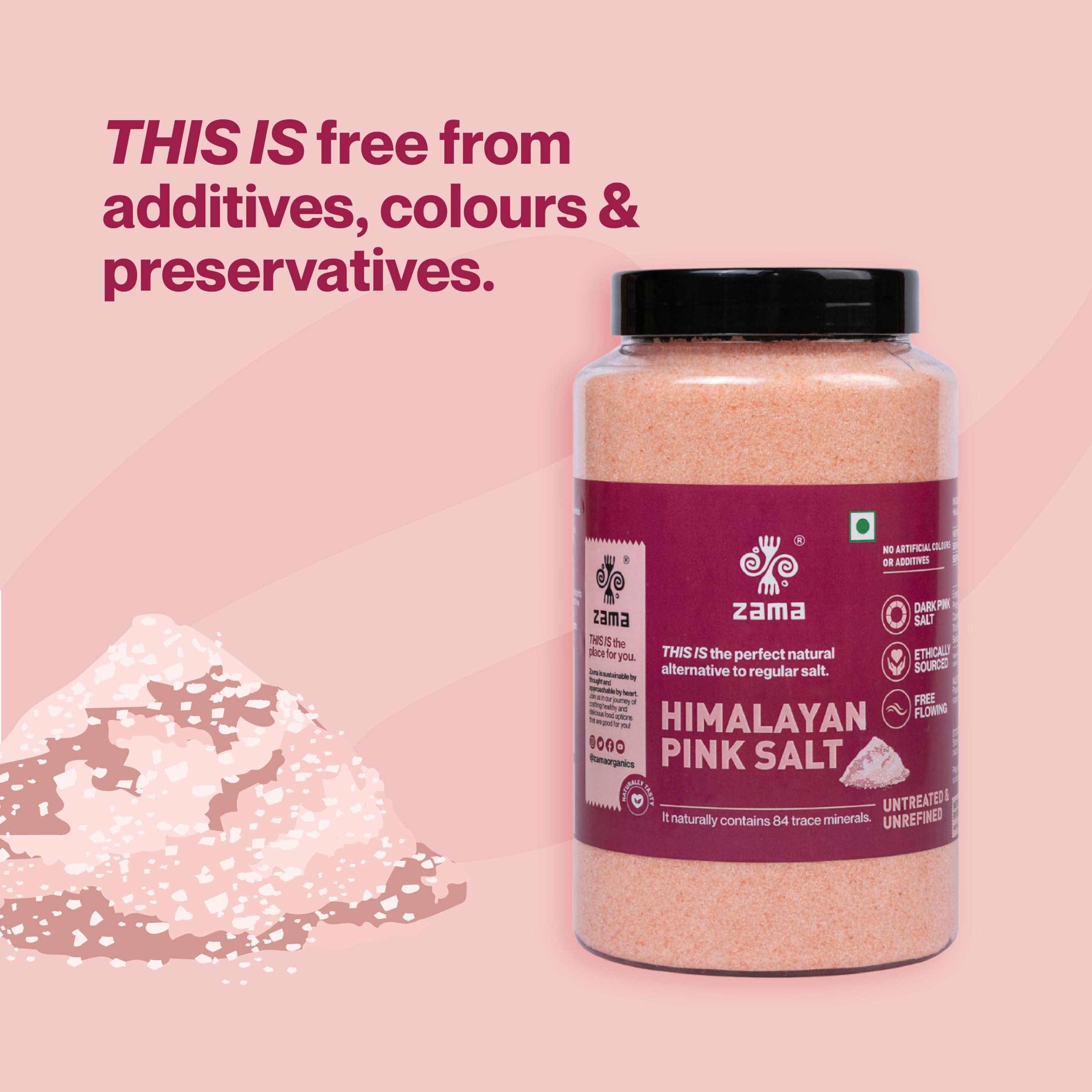 Zama Himalayan Pink Salt 1.5 Kg Pack of 3 | Dark Pink Salt | Sendha Namak | Nutrients and Minerals Rich | Chef Special Gourmet Grade from Himalayas | All Purpose Cooking | No Additives, Unrefined - Image 4 thumbnail