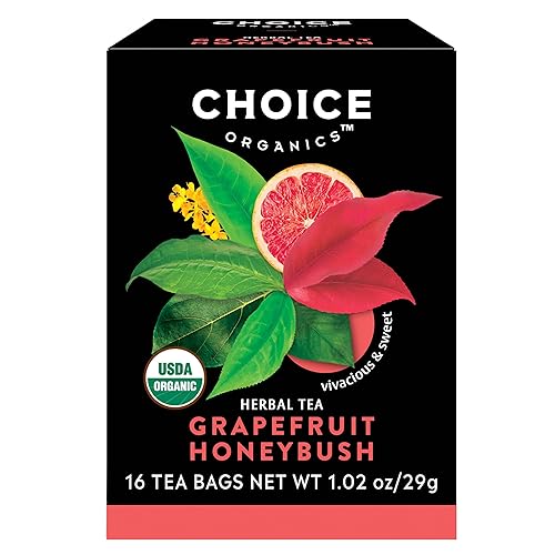 Choice Organics - Té orgánico de toronja de miel (paquete de 3) - Té de hierbas orgánicas - 48 bolsas de té