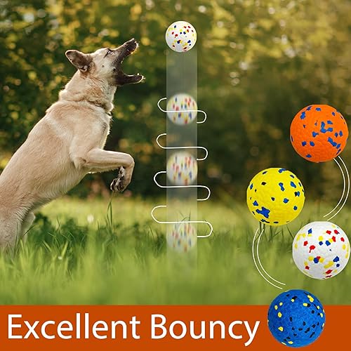 Miniatura 5 de Beieverluck Paquete de 8 pelotas de juguete para perros, pelota de tenis para masticadores agresivos, 3.0 pulgadas, indestructibles juguetes para