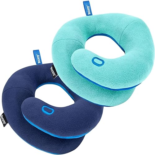 BCOZZY Paquete para niños: 2 almohadas de cuello de viaje para niños pequeños, soporte súper suave para la cabeza, el cuello y la barbilla, para un