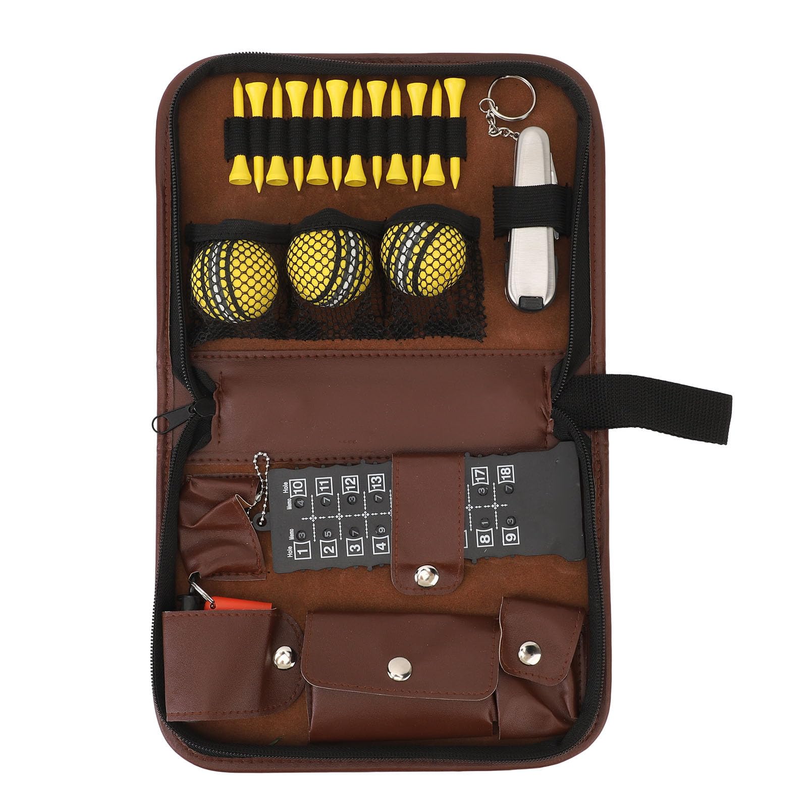 Borsa per Accessori da Golf 6 in 1 in Pelle PU con Grande