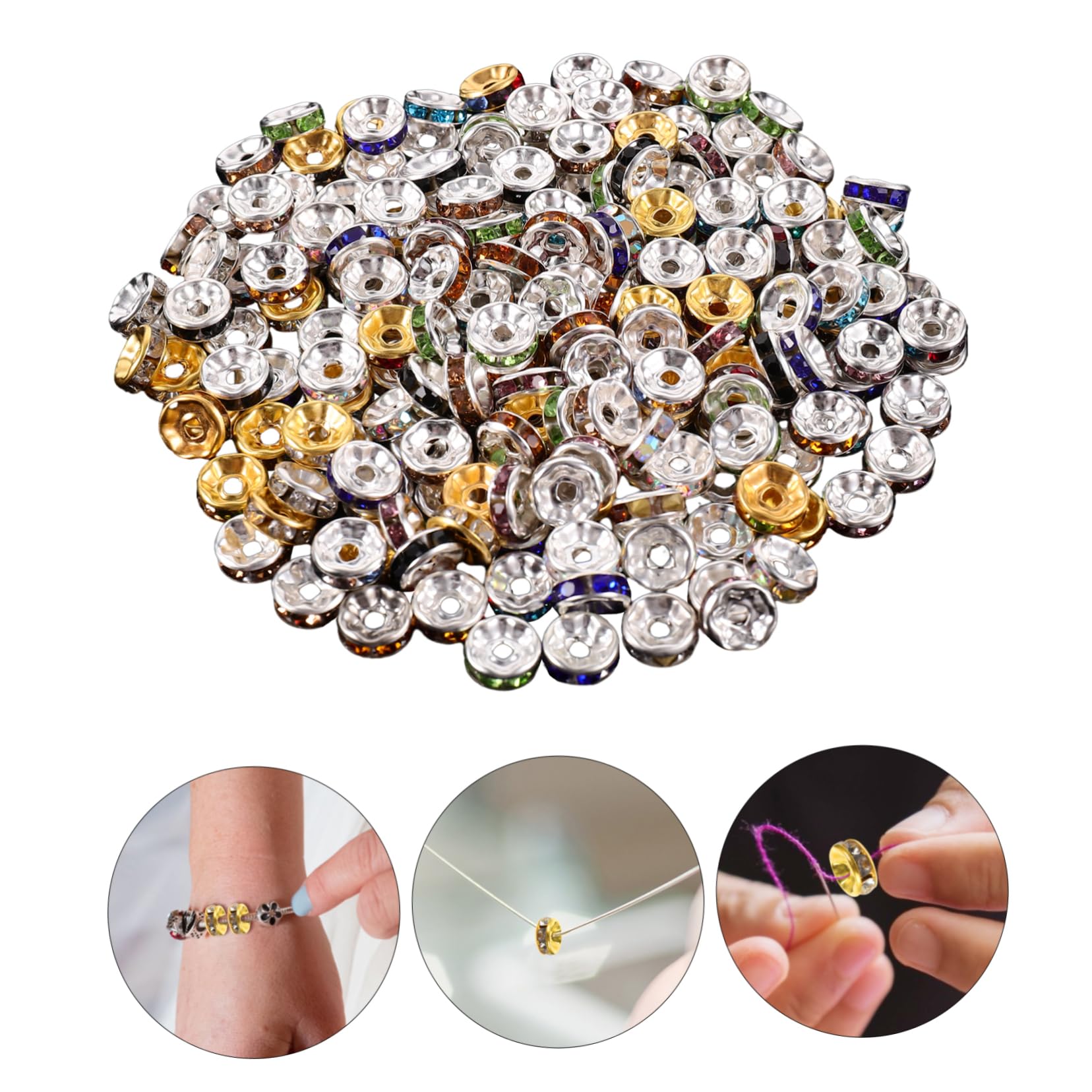 SHINEOFI 5 Series Cuentas Doradas Para Hacer Pulseras Cuentas Para Joyería Kit Para Hacer Joyas Coloridas Con Letras Para Pulseras Kit Para Collares Con Dijes 200 piezas*5