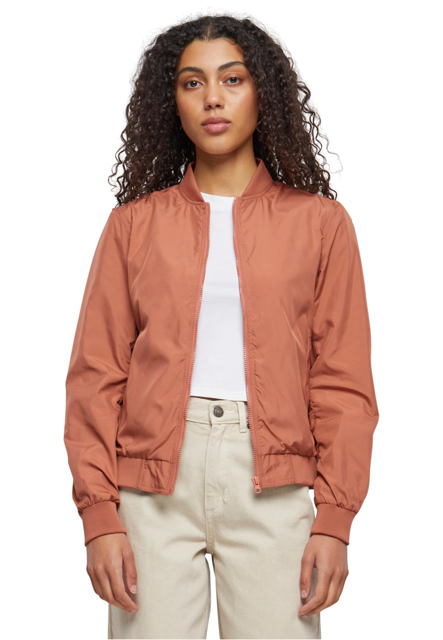 Urban Classics Women's Ladies Light Bomber Jacket Jacket, Terracotta,