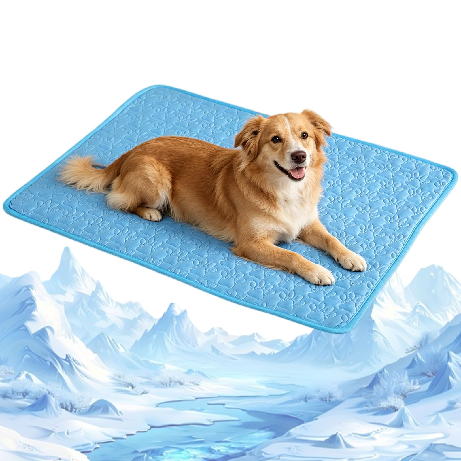 OLYGEE Dog Cooling Mat, Cooling Pad for Dog with Soft Touch Fabric, Pet Cooling Mat for Summer Heat, Foldable Washable for Home Travel (XL)