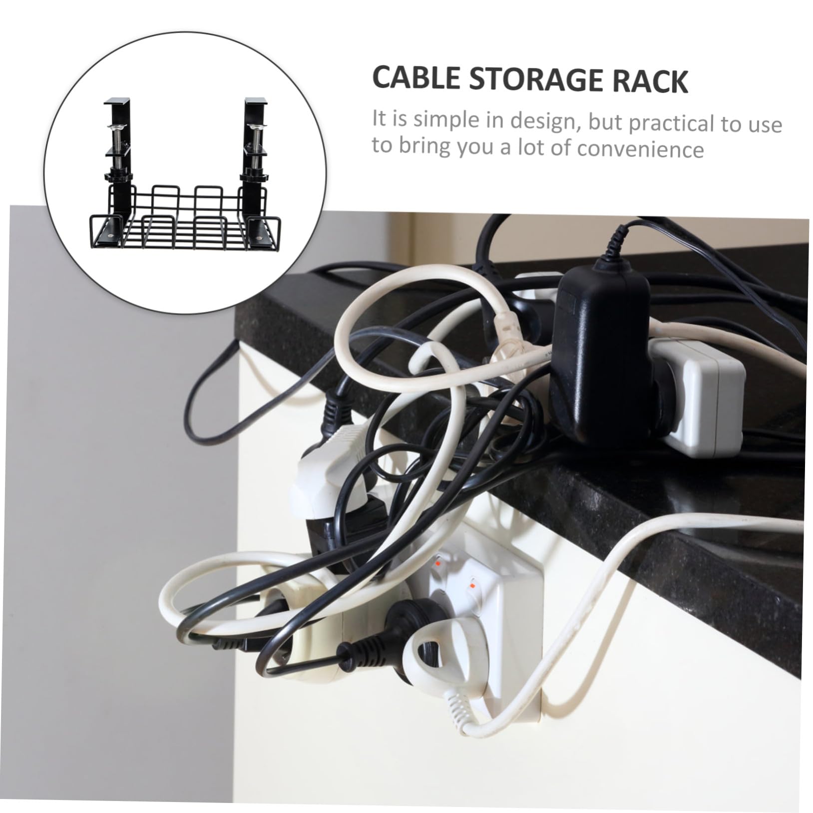 Gatuida Estante De Almacenamiento De Alambre para Cables Debajo del Escritorio Organizador De Cables Hogar Oficina Bandeja para Gestión