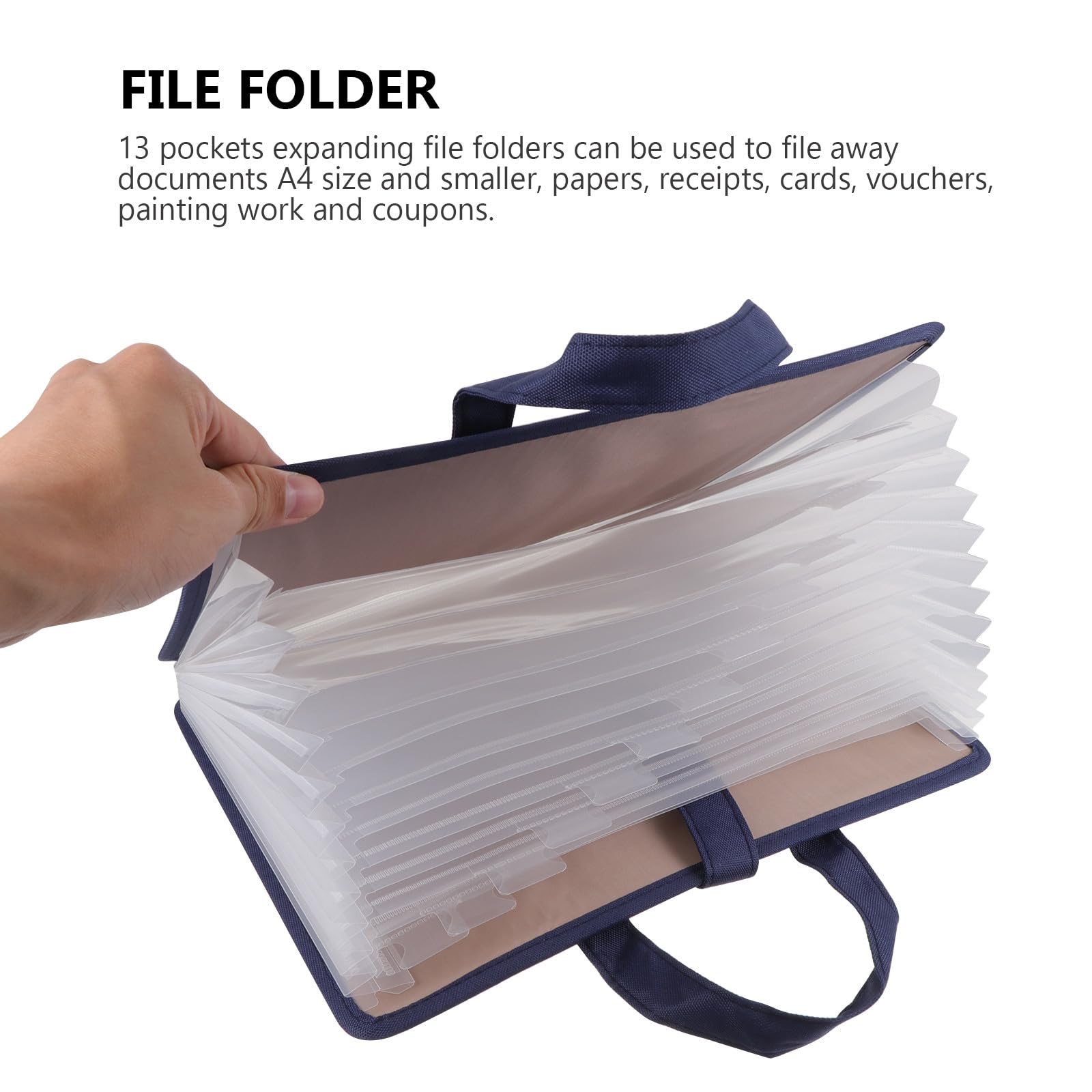 Sosoport Carpeta de Archivos Portátil de Tela Oxford con 13 Capas Expandibles, Organizador de Documentos A4 con Estampado de Estrellas y Asa para Oficina y Viaje
