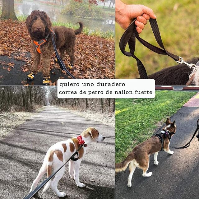 Foto 6 de 7 de Correas para Perros 1.5m Doble Asa Fuerte Correa para Perros Resistente Cuerda de Nylon para Perros Correa…