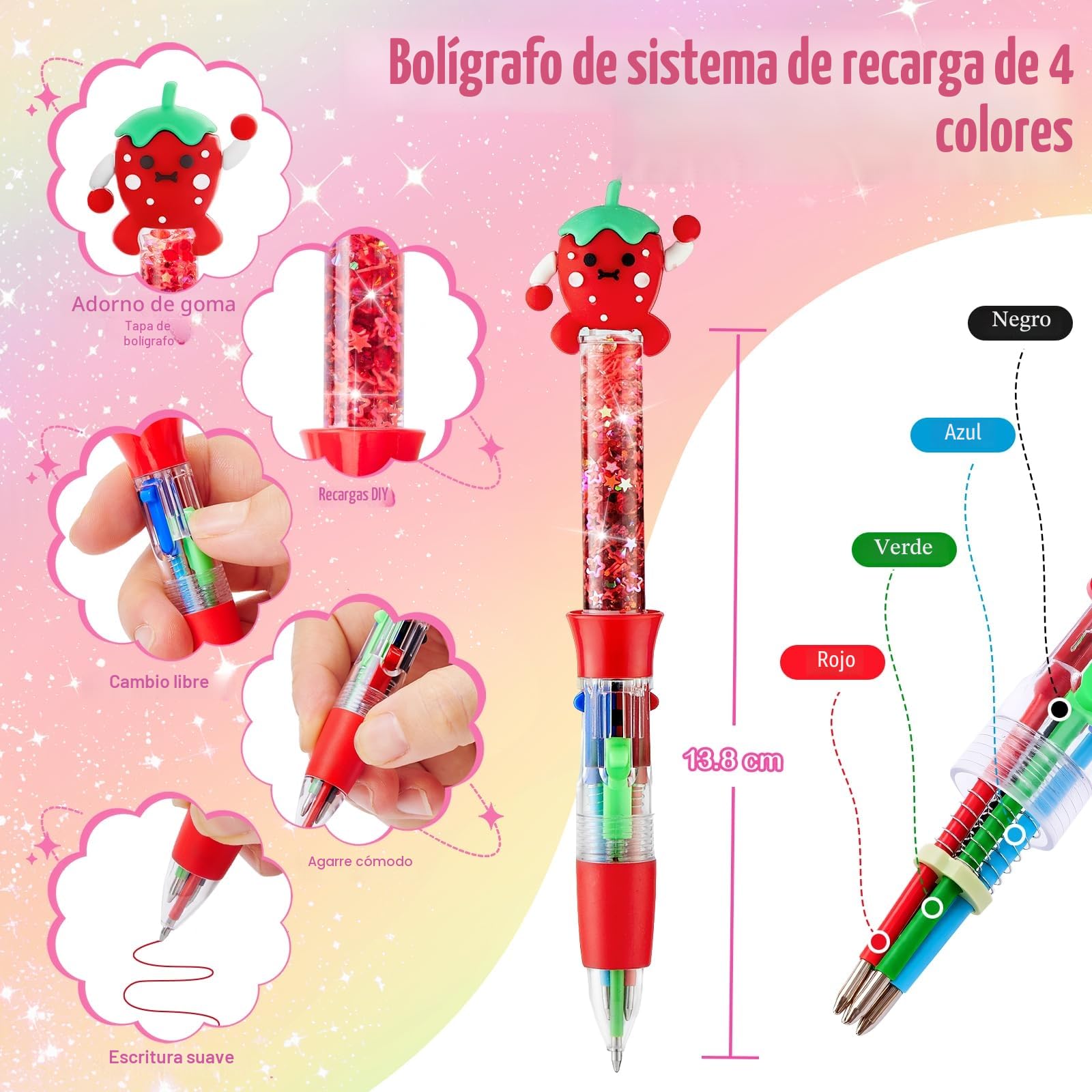 Kit De Creación De Bolígrafos Contever 65+ Piezas - Crea 18 Bolígrafos Personalizados De 4 Colores, Manualidades Para Niños De 5 A 12 Años, Regalo Creativo