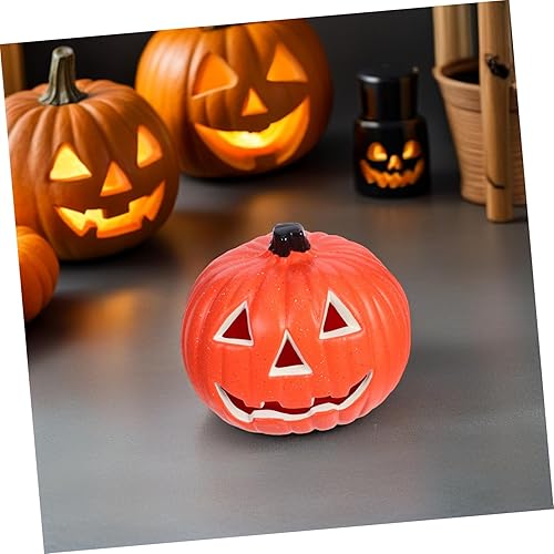 Miniatura 6 de Toyvian Luces de calabaza de Halloween, luces de calabaza naranja, funciona con pilas, decoración de Halloween de calabaza para exteriores, luces