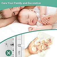 Vista 2 de Protector de pared para tope de puerta, protector de pared contra pomos de puerta, resistente, autoadhesivo, suave y transparente, lavable