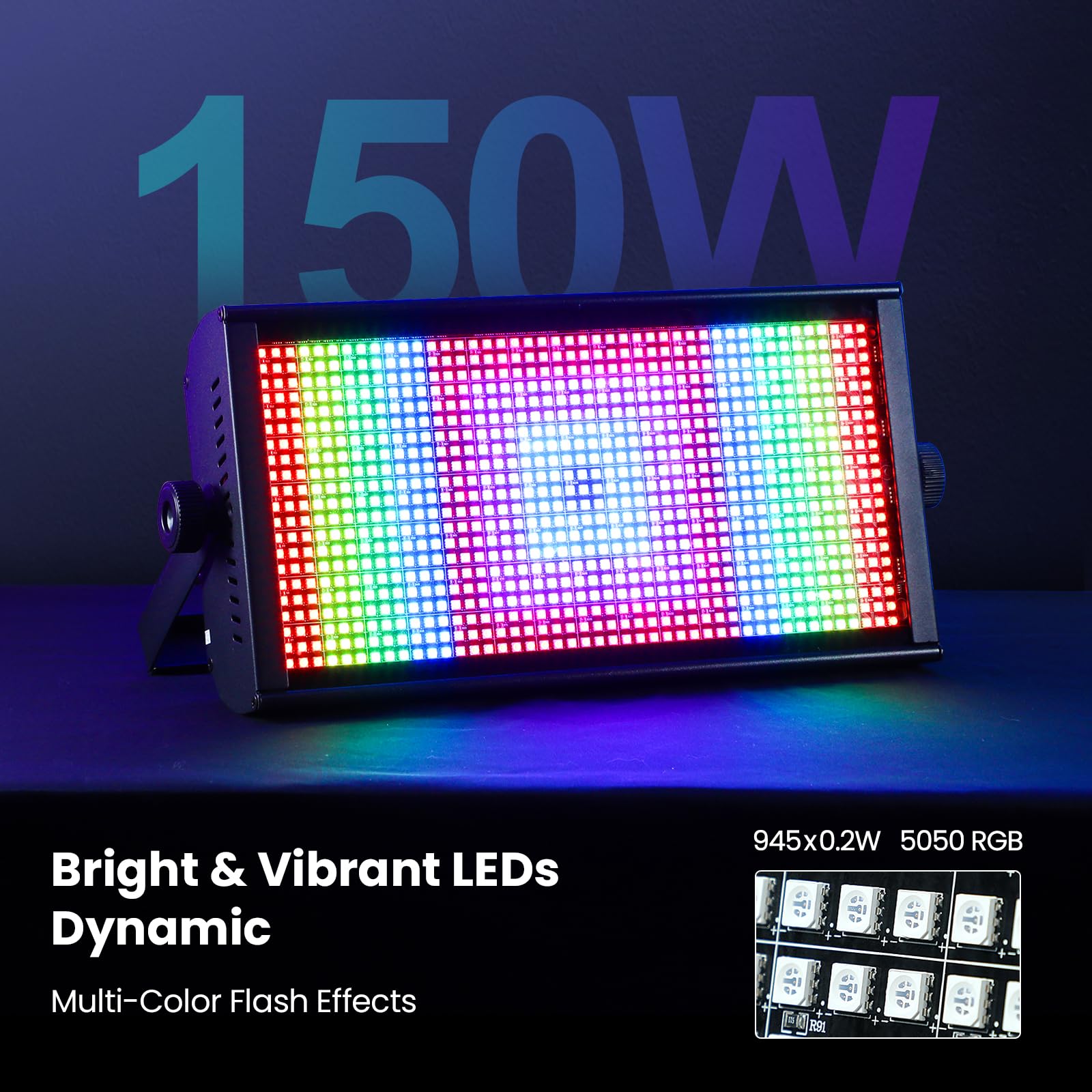 Betopper 150W Bühnen-Stroboskoplicht RGBW LED 7x15 Pixel-Steuerungszonen 1P