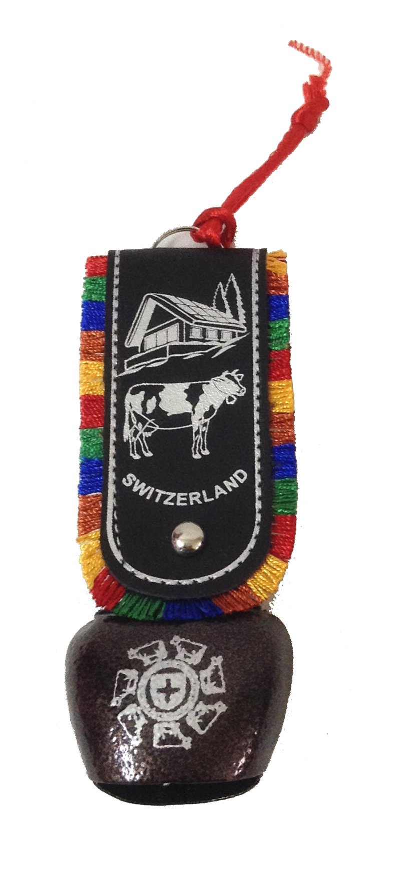N R Creations Brown Swiss Cow Bell Car Hanging Door Hanging Gift Item - Size 4-1064